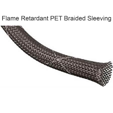 Electriduct Braided Cable Sleeve, 1/2 in Inside Dia., 0.78 in Max Bundle Dia., 100 ft, Black; White BSFR-J-050-100-BK/WT